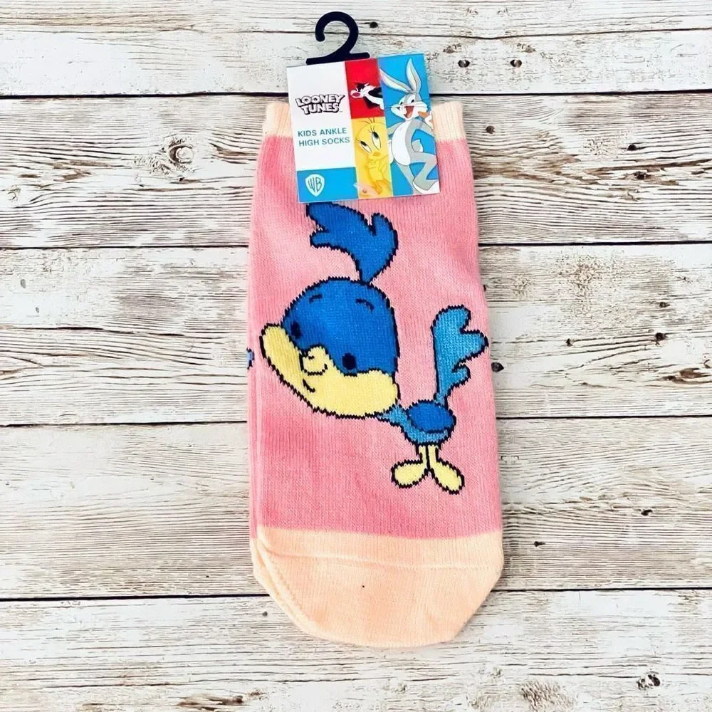 NWT WB  Babies Looney Tunes Kids Girl’s 5 Pack Pink Blue Purple Ankle High Socks